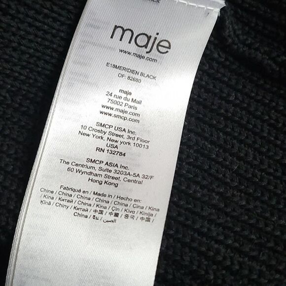 Maje Meridien Chain Knit Black Cardigan - Picture 3 of 6